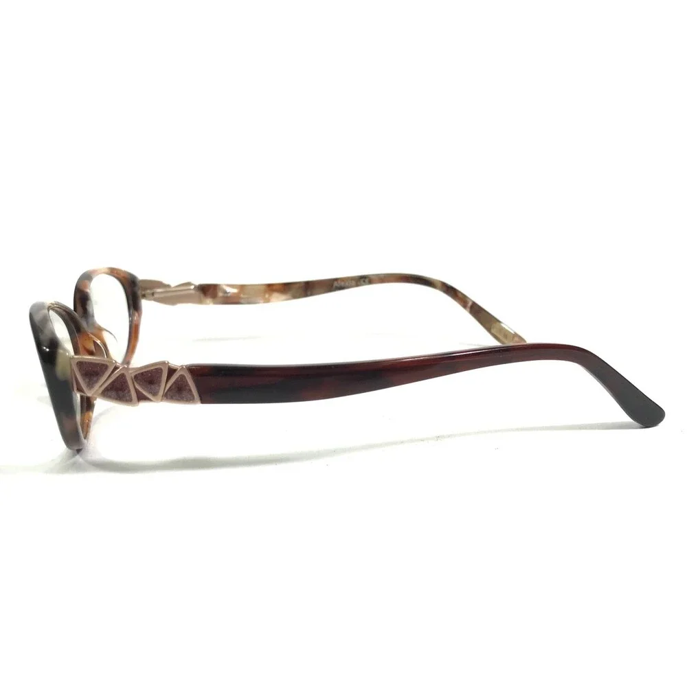Carmen Marc Valvo Eyeglasses Frames Alexia 022 Chestnut Brown Round 53-14-140